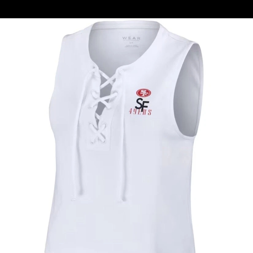 San Francisco 49ers Vest Lace Up Tank Top Women's Large Erin Andrews WEAR NWOT